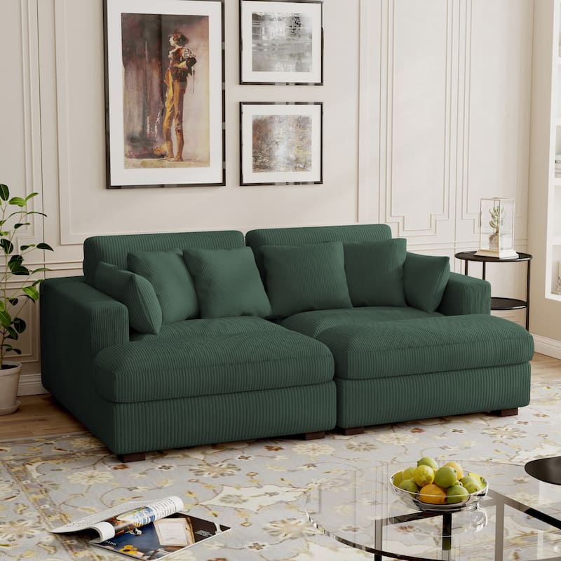 Modern Corduroy Modular Sectional Sofa Chaise Couch Bed