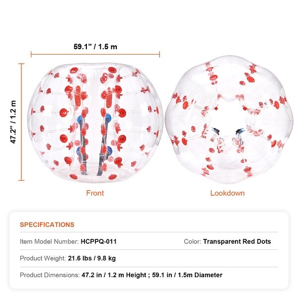 Inflatable Bumper Ball Body Sumo Zorb Balls for Teen & Adult - 5FT