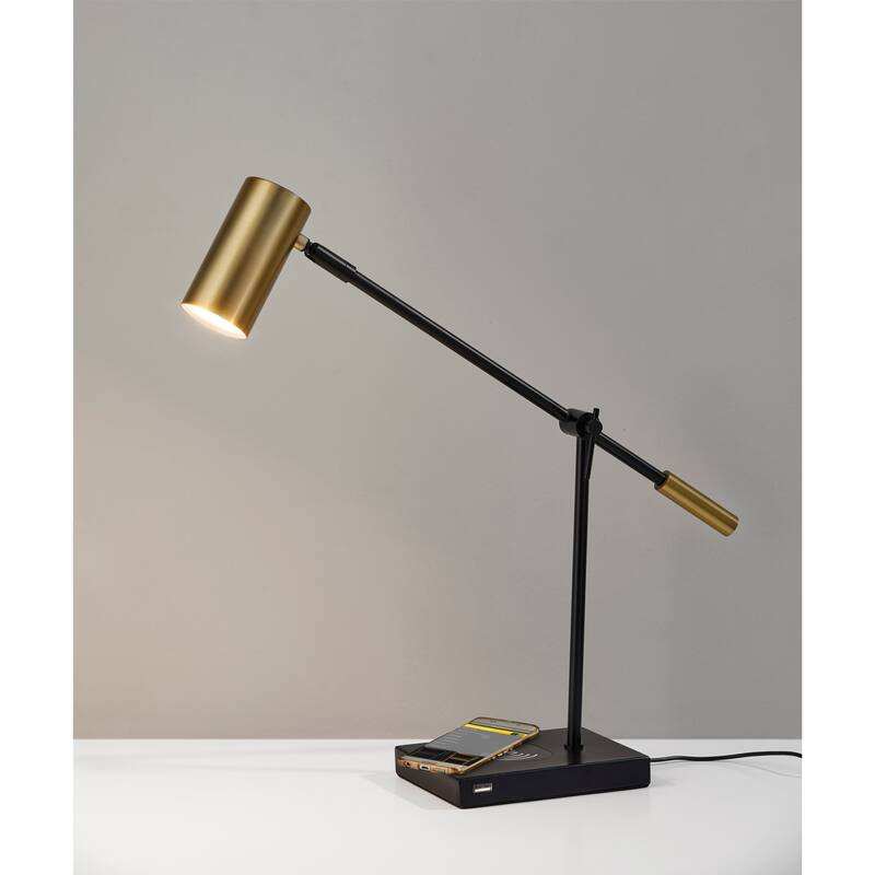 Adesso Collette LED Desk Lamp with Adesso Charge Wireless Charging Pad