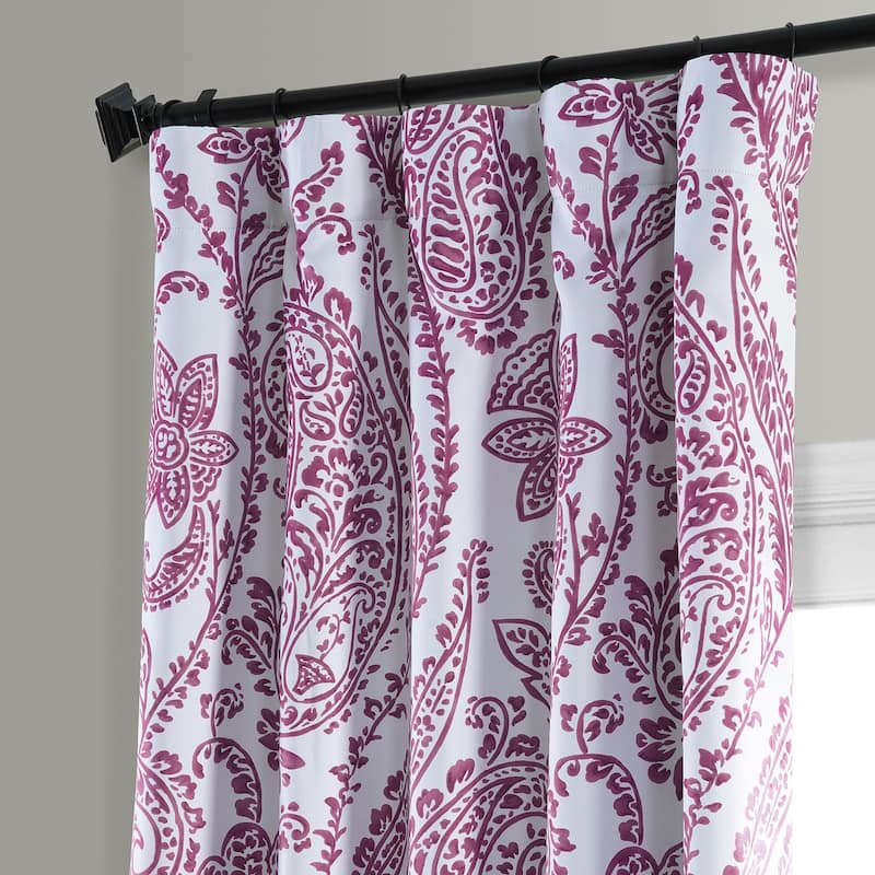 Exclusive Fabrics Tea Time Floral Room Darkening Curtain (2 Panels)