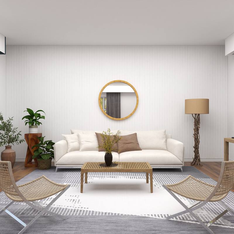 Brown Contemporary Wall Mirror