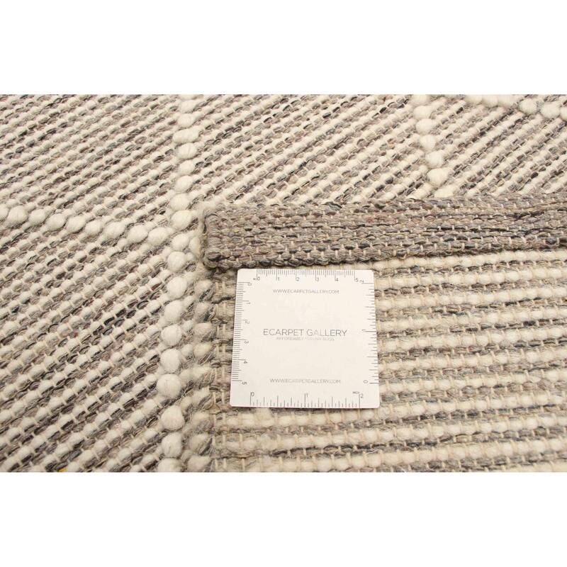 ECARPETGALLERY Braid weave Sienna Grey Wool Rug - 5'3 x 7'3