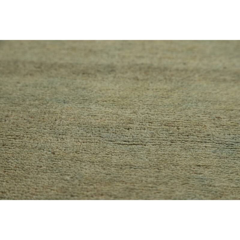 Light Green Striped Gabbeh Oriental Foyer Rug Handmade Wool Carpet - 2'8"x 4'1"