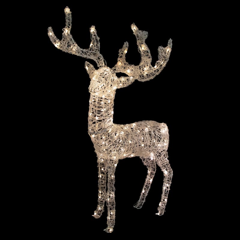 46.5" LED Lighted Commercial Grade Acrylic Reindeer Outdoor Christmas Decoration - Warm White