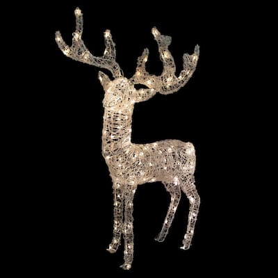 46.5" LED Lighted Commercial Grade Acrylic Reindeer Outdoor Christmas Decoration - Warm White