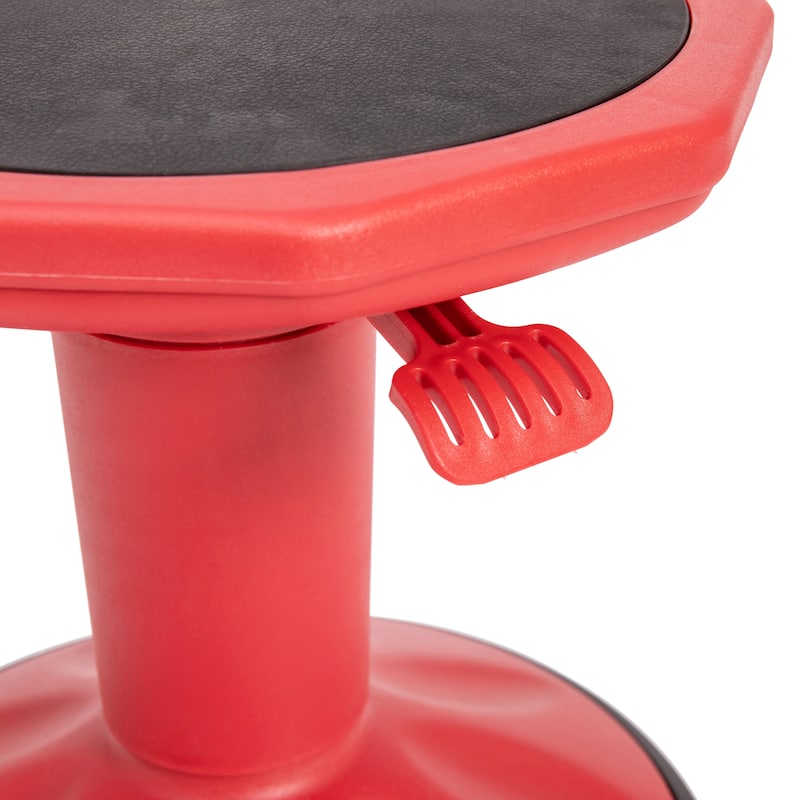 Kids Adjustable Height Active Learning Stool for Classroom and Home - 13"D x 13"W x 13.5" - 18.25"H