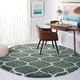 preview thumbnail 17 of 164, SAFAVIEH Hudson Shag Ogee Trellis 2-inch Thick Area Rug 4' Round - Light Green/Ivory - Round