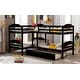 preview thumbnail 15 of 13, Artsy Twin Size L-Shaped Bunk bed with Trundle and Full-length Guardrail, 5 Beds in 1, Maximized space, Espresso