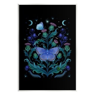Stupell Floral Night Sky Butterfly Wall Plaque Art Design By Episodic ...