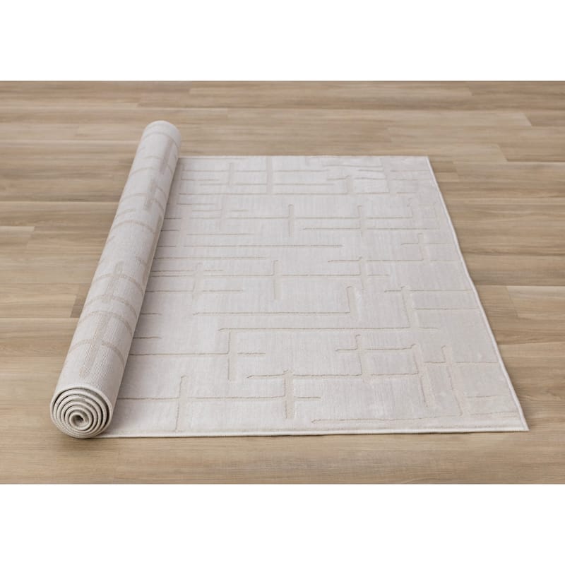 White Lines Design High-Traffic Rug