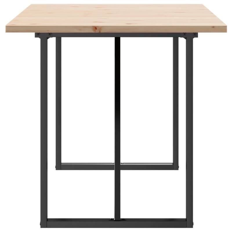 vidaXL Dining Table O-Frame Side Accent Coffee Table Solid Wood Pine and Steel