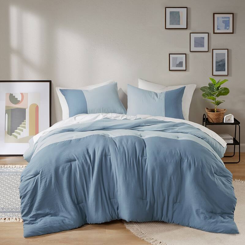 Chelsea Square Ayko Soft Washed Color Block Comforter Set