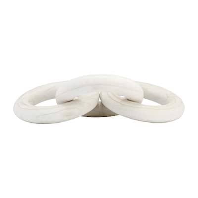Sagebrook Home Modern Neutral Decorative Wooden Link Sculpture