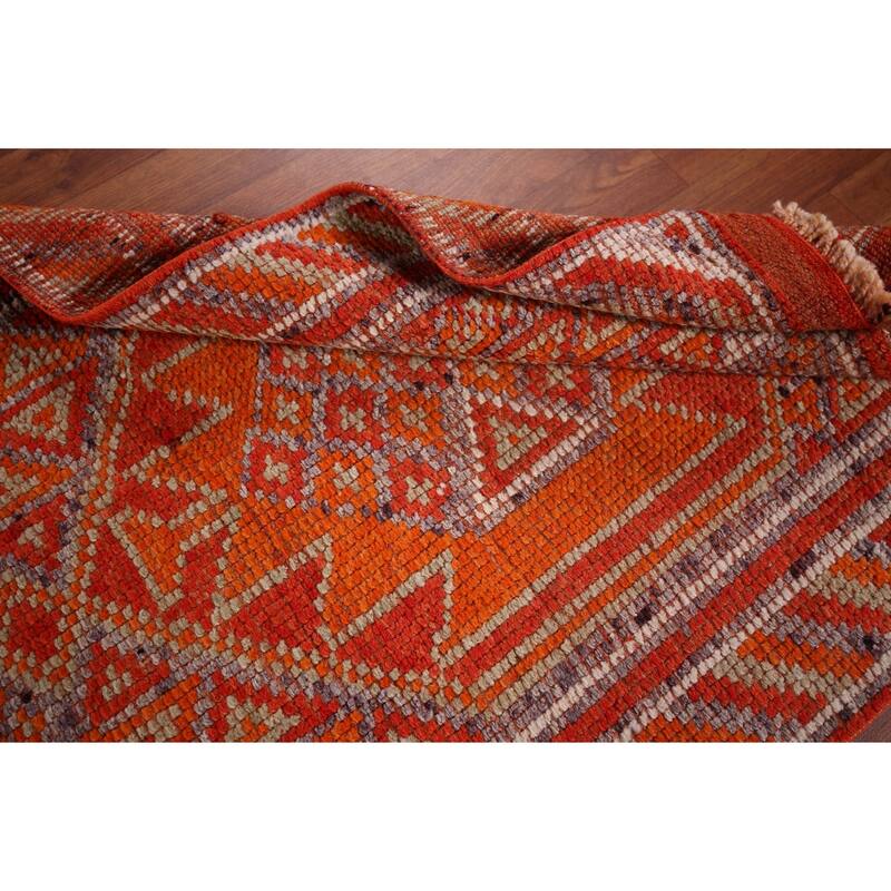 Oushak Turkish Vintage Runner Rug Hand-Knotted Entryway Wool Carpet - 2'9"x 11'7"