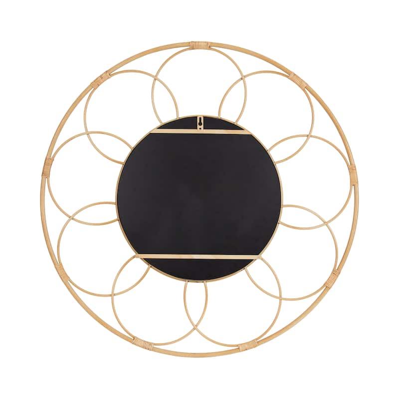 Kate and Laurel Cori Round Rattan Mirror