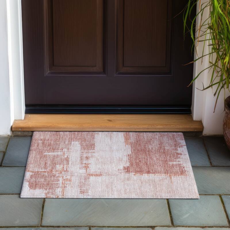 Machine Washable Indoor/ Outdoor Chantille Abstract Modern Rug