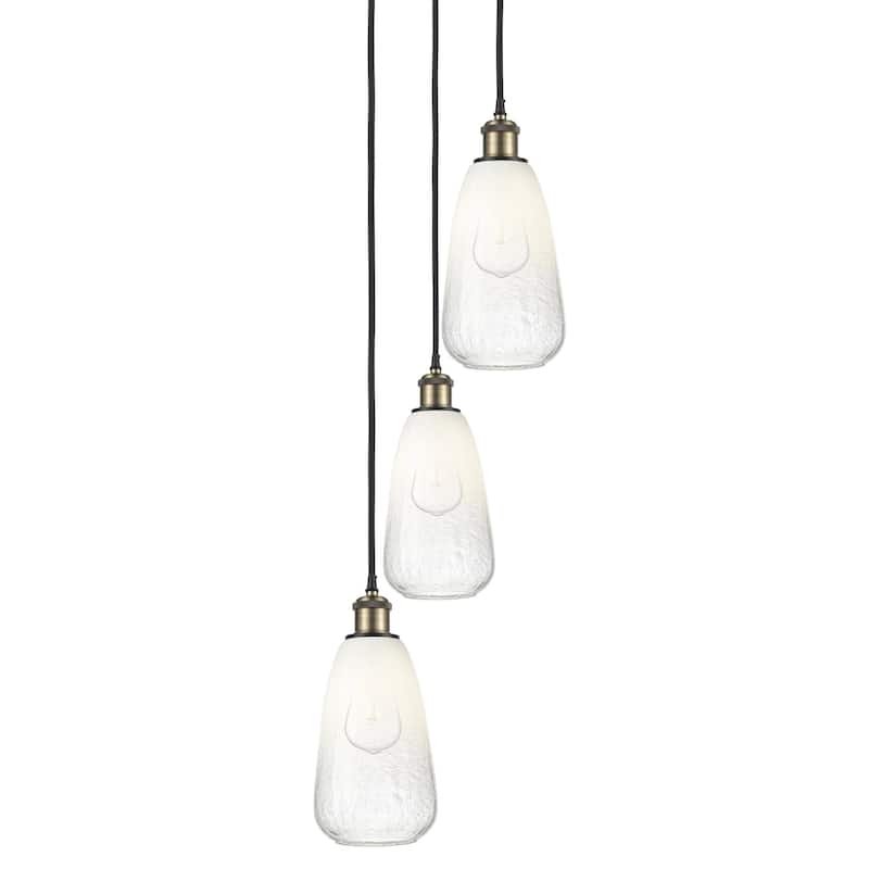 Innovations Lighting 113B-3P-40-13 Brookhaven Almond Pendant - Black Antique Brass / Opal