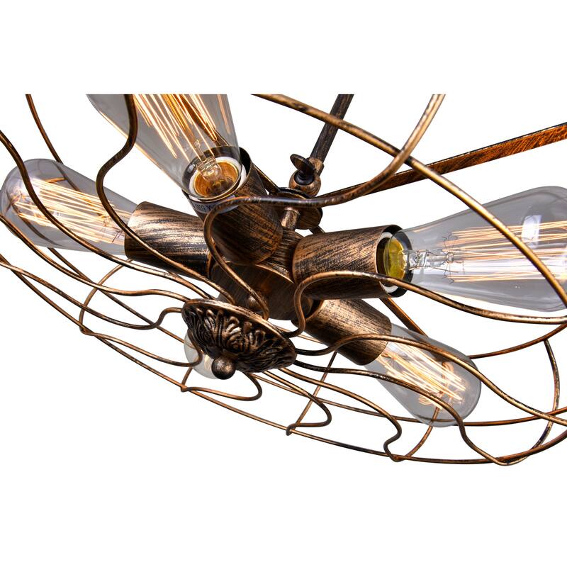 Pamela 5 Light 19in Antique Copper Flush Mount - Antique Copper