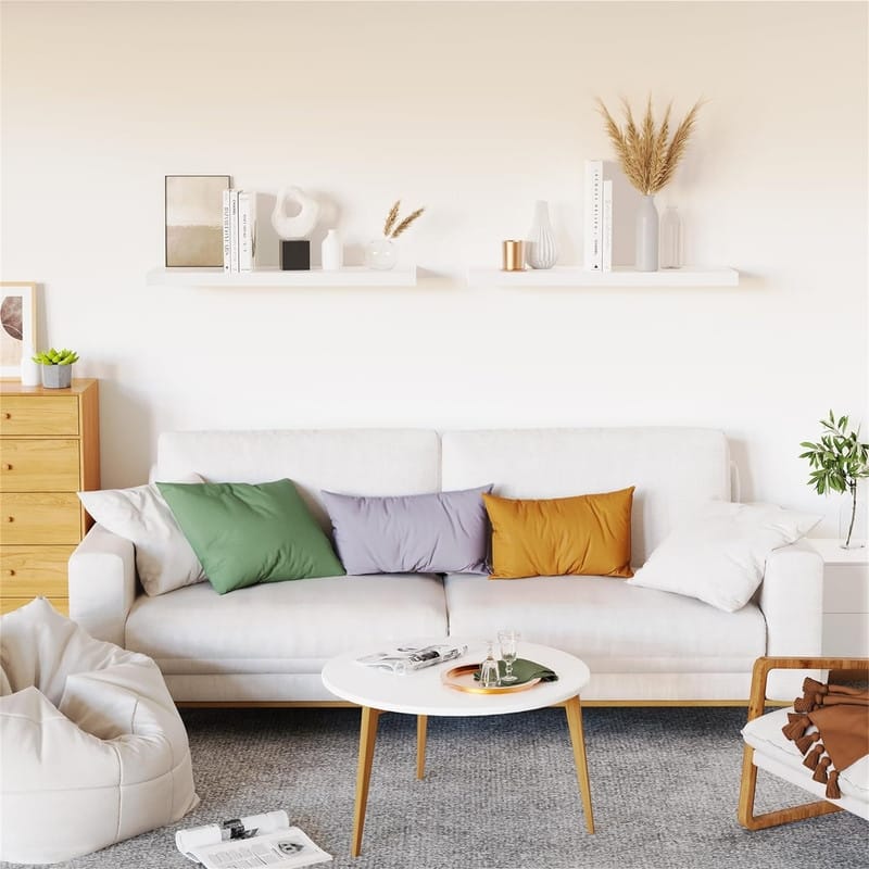 White Wood Wall Shelf Set of 3