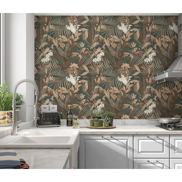 Tropical Jungle Dark Green Peel And Stick Wallpaper By Kavka Designs Shop for peel and stick wallpaper in wallpaper. usd