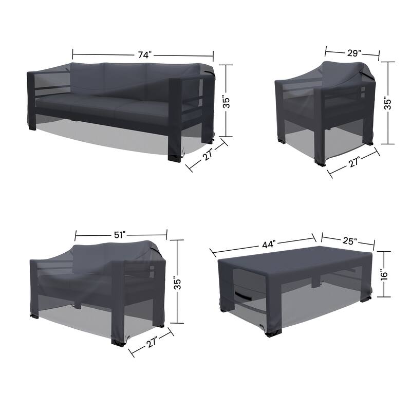 Forever Patio 5 Piece Outdoor Furniture Cover Set - 35 x 73 x 26