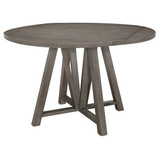 Athens Round 60-inch Drop Leaf Counter Dining Table Grey