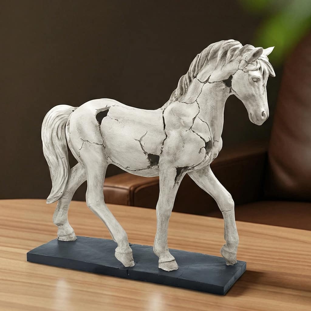 Hi-Line Cracked Finish Horse Sculpture