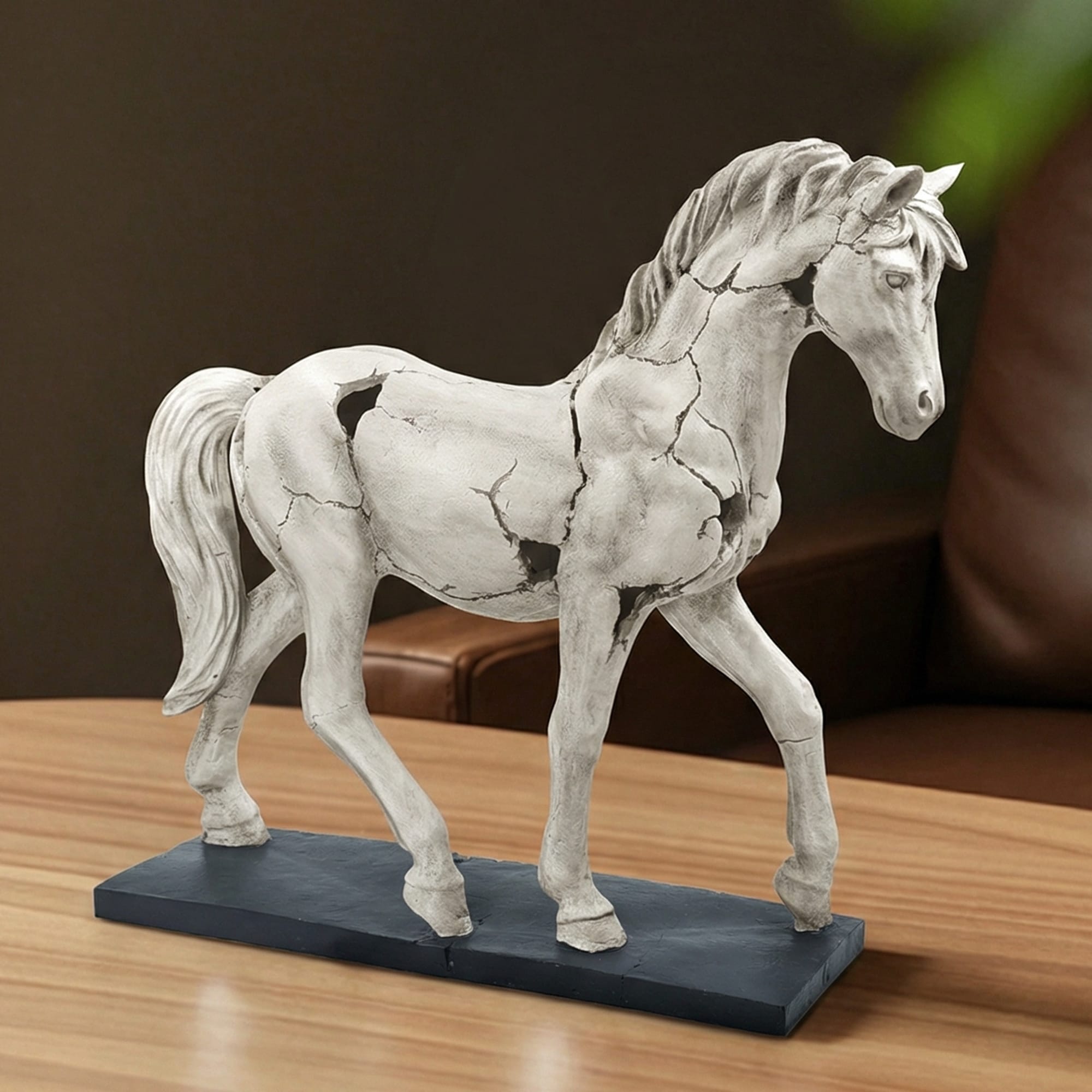 Hi-Line Cracked Finish Horse Sculpture