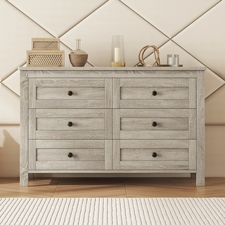 Antique Gray Farmhouse Dresser with 6 Drawers for Elegant Storage ...