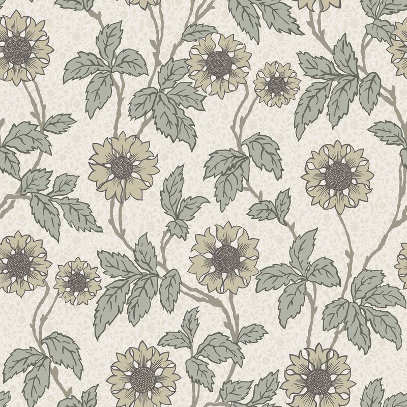 A-Street Prints Leilani White Floral Wallpaper