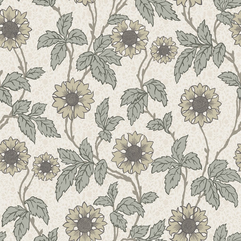 A-Street Prints Leilani White Floral Wallpaper