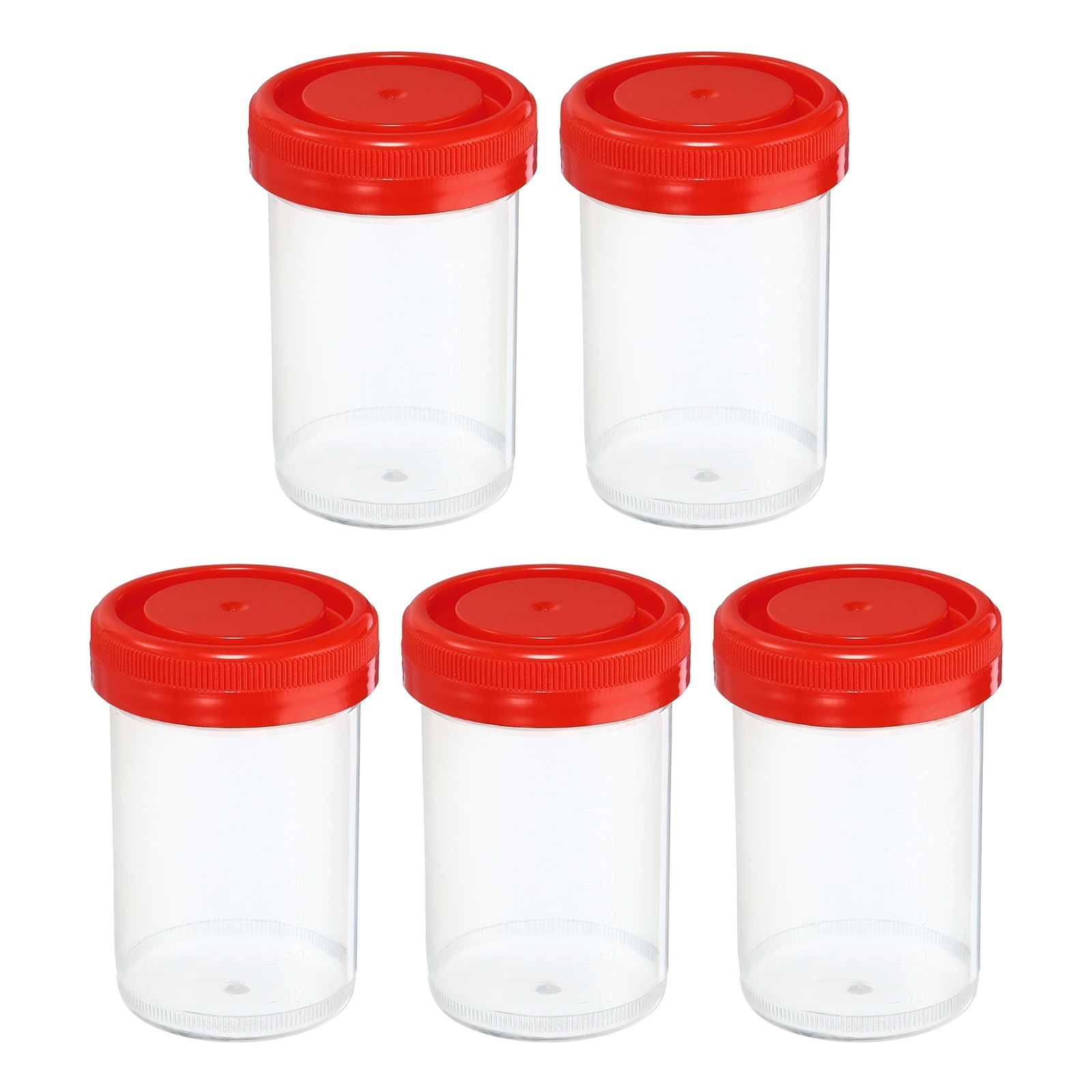 90mL 150mL Sample Cups Sample Containers Leak Proof Screw Cap for Lab Home  Red