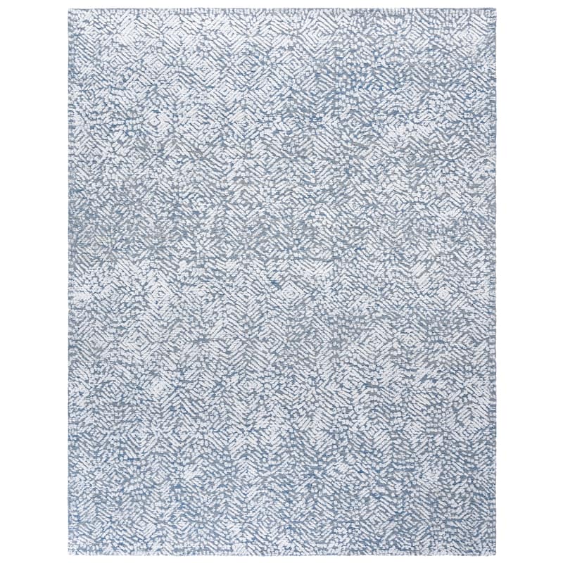SAFAVIEH Handmade Glamour Isey Modern Wool & Viscose Rug - 8' x 10' - Blue/Ivory