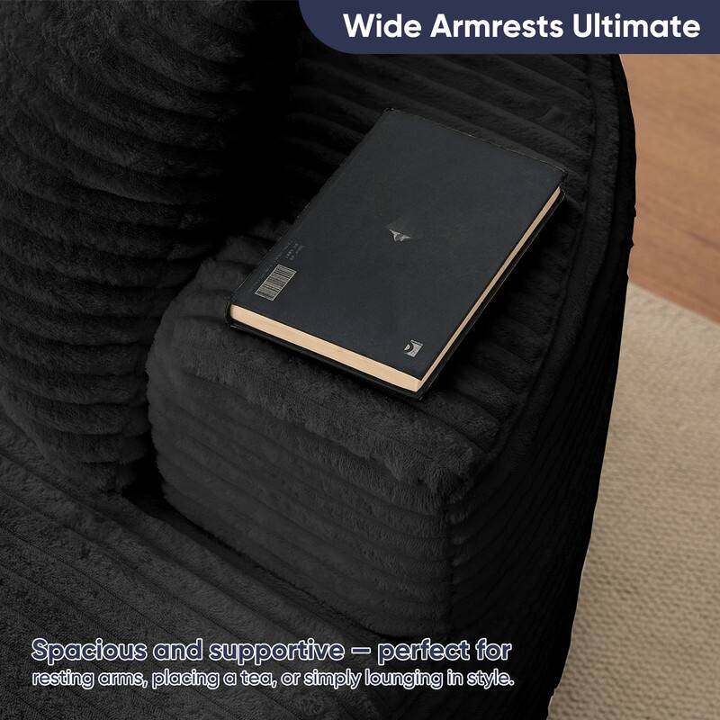 Corduroy Swivel Armchair with 360-degree Swivel, Deepseat Accent Barrel Round Sofa Chair with Pillows,Reading Chair