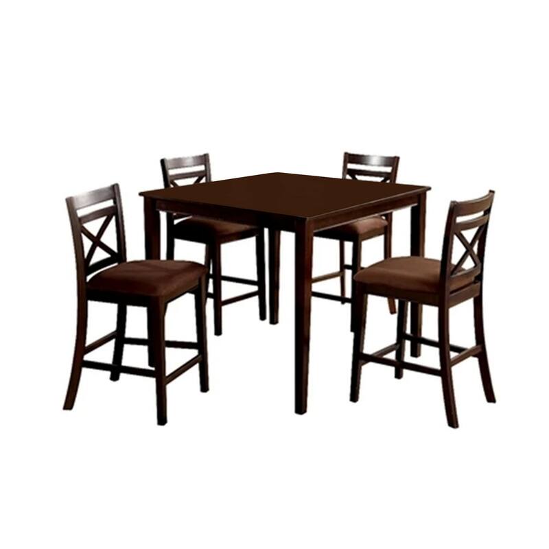 Weston I Dapper Five Counter Table Set, Transitional Style, Espresso