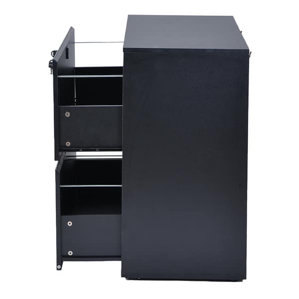 Shop Home Office 2 Drawer Lateral File Cabinet With Lock For Letter Black Overstock 31605289