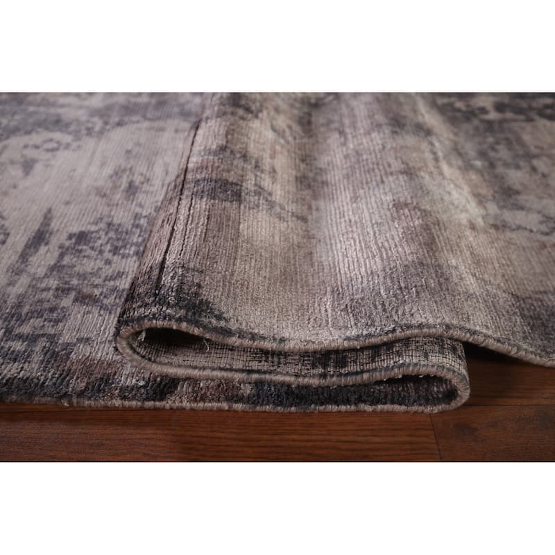 All-Over Abstract Indian Area Rug Handmade Wool Carpet - 8'0"x 10'2"