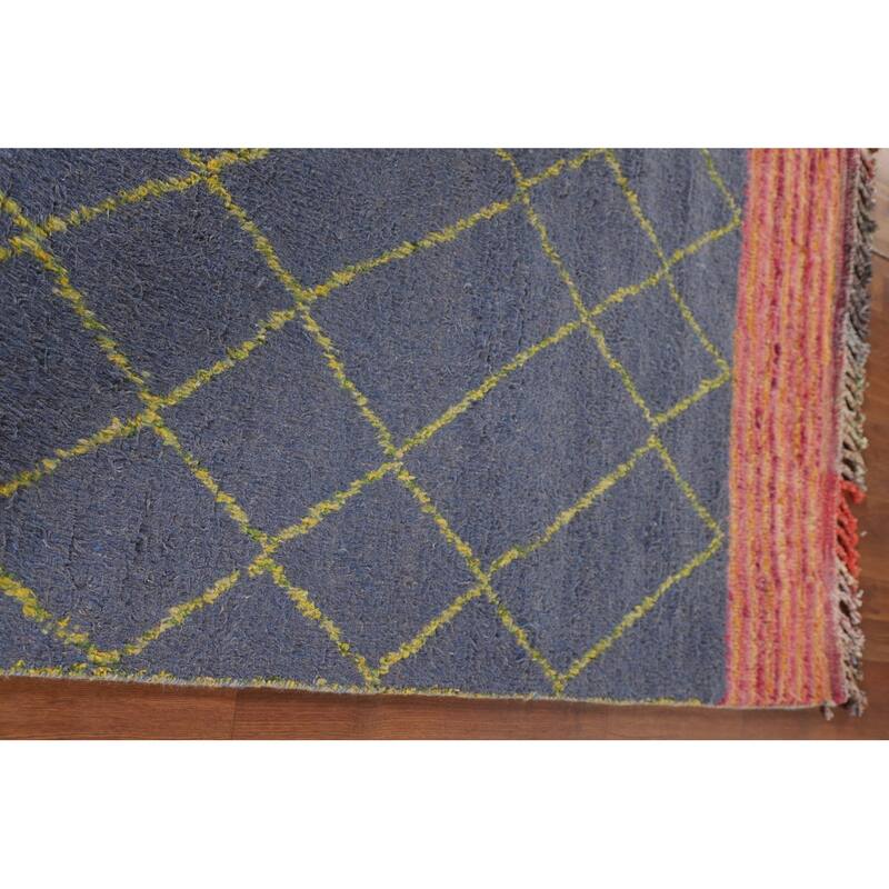 Trellis / Moroccan Style Area Rug Hand-Knotted Wool Carpet - 5'11" x 9'7"