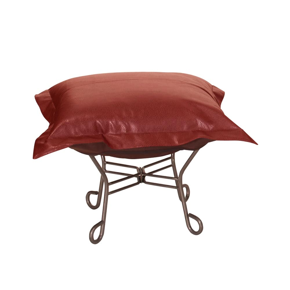 Allan Andrews Scroll Puff Ottoman with Titanium Frame & Cover, Avanti Collection