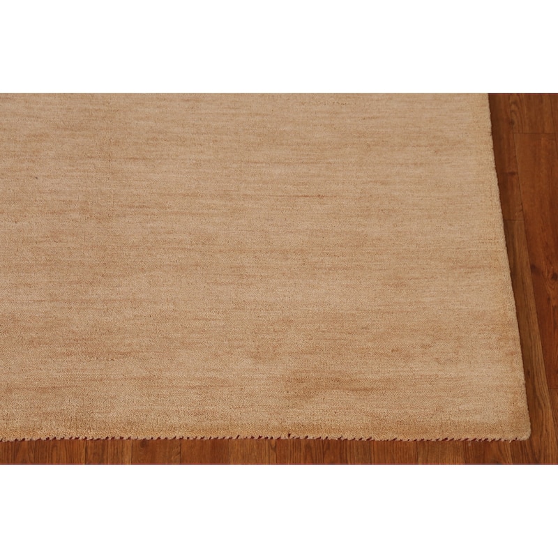 Solid Gabbeh Indian Area Rug Handmade Wool Carpet - 5'3" x 7'7"