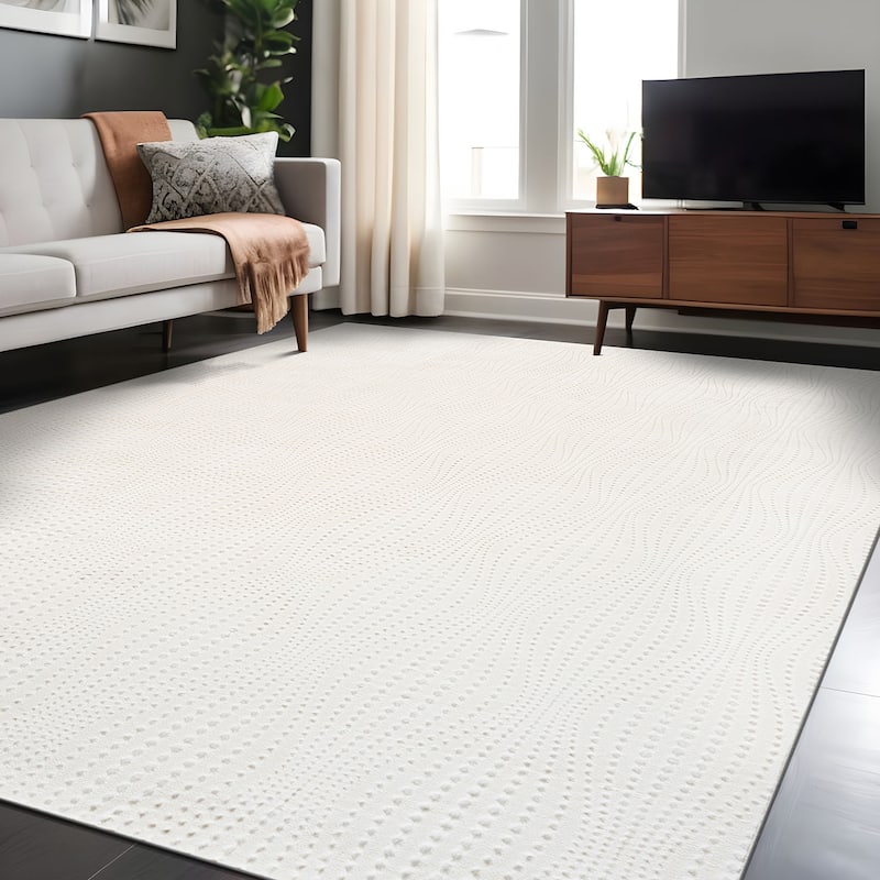 Beverly Rug Serenity Solid Modern Non Slip Soft Indoor Area Rug