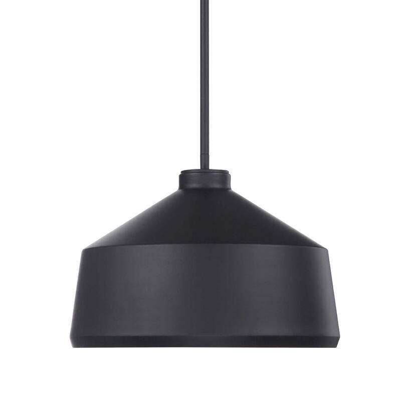 1-Light Clean Line Ceiling Pendant - 14" - Black