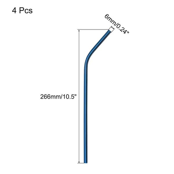 dimension image slide 6 of 10, Reusable Metal Straws 4Pcs, Stainless Steel Bent Drinking Straw 10.5"