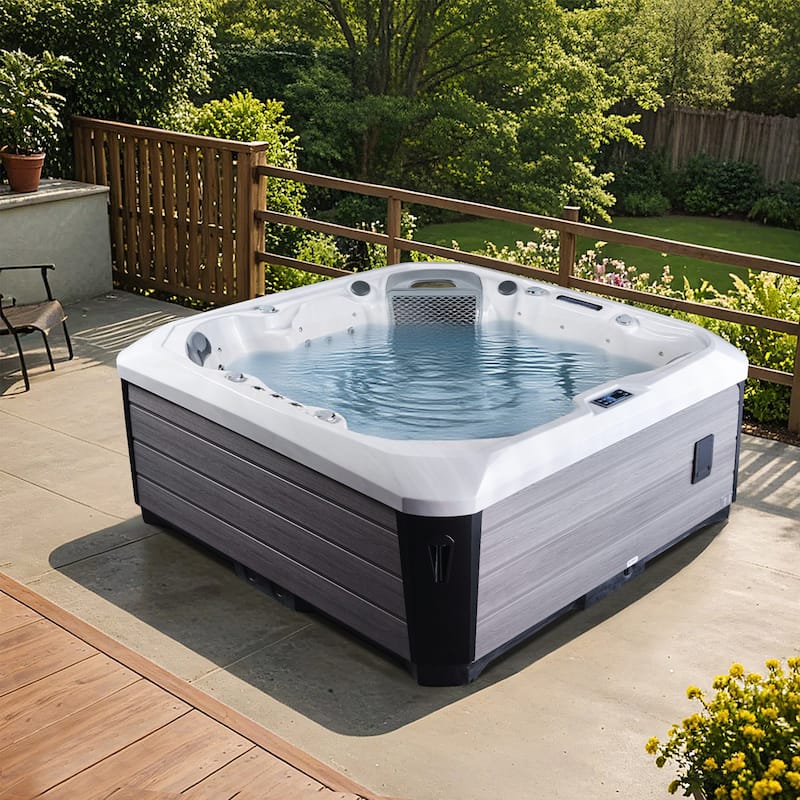 EROMMY Luxury 6-Person Hot Tub – 51 Jets, Heated & Ozonated – Premium Family Spa with Cover - 6-Person
