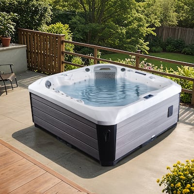 EROMMY Luxury 6-Person Hot Tub – 51 Jets, Heated & Ozonated – Premium Family Spa with Cover