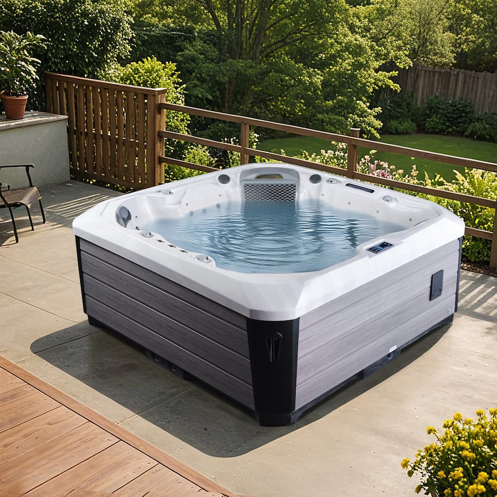 EROMMY Luxury 6-Person Hot Tub – 51 Jets, Heated & Ozonated – Premium Family Spa with Cover