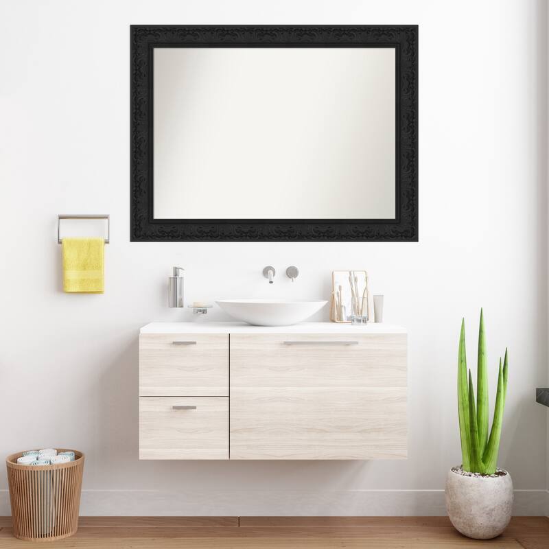 Luxe Non-Beveled Framed Bathroom Vanity Wall Mirror