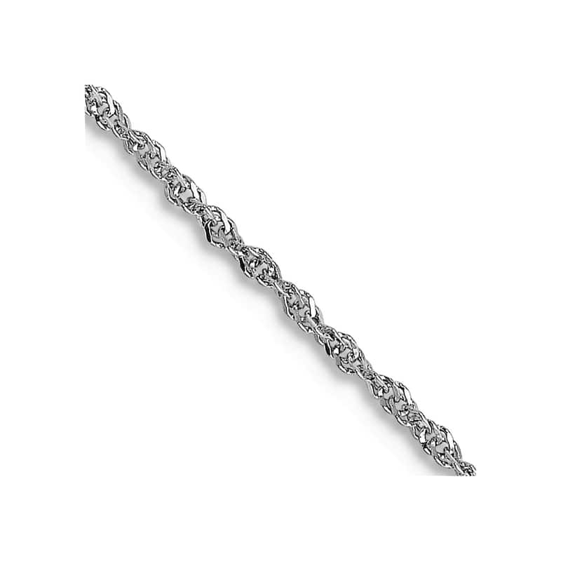 Curata Italian 14k White Gold 0.8mm Sparkle Singapore Chain Necklace Options: 16 18 20