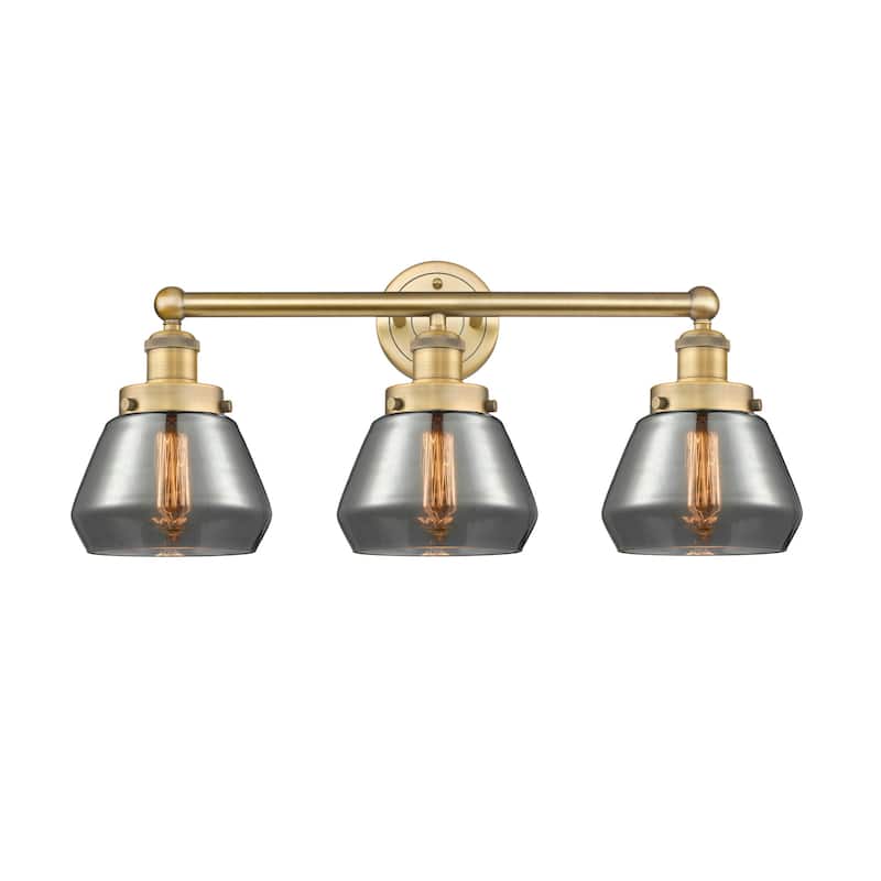 Innovations Lighting 616-3W-10-25 Fulton Vanity Fulton 3 Light 25" - Brushed Brass / Plated Smoke