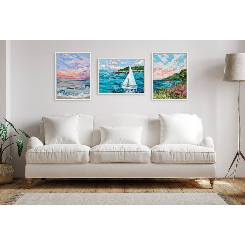 Kate and Laurel Sylvie Marthas Vineyard Framed Canvas by Emily Kenney